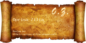 Oprisa Zilia névjegykártya